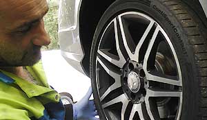 brand new tyre fitting by an expert