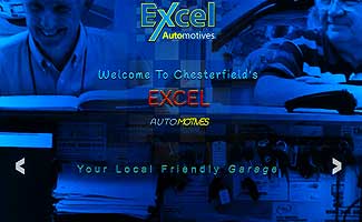 excels brand new garage web site home page screen shot