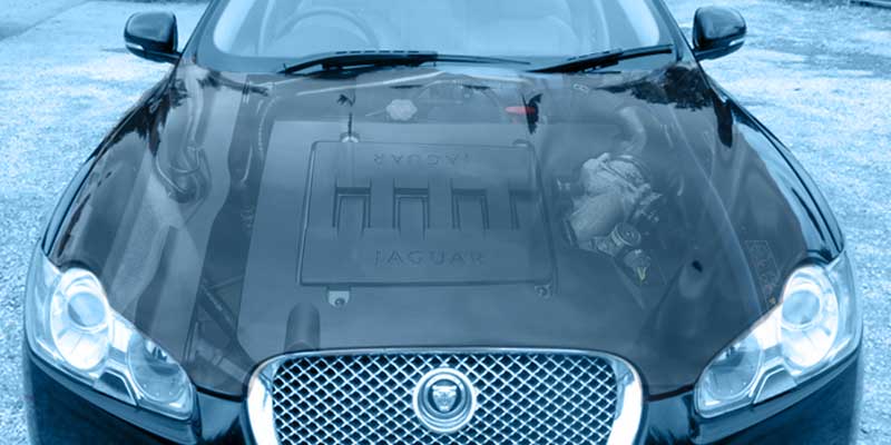 car receiving a 12 month annual service sporting a see through bonnet