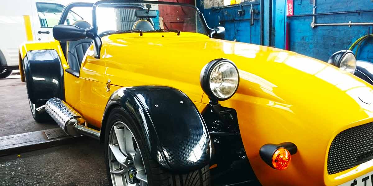 classic bright yellow kit car