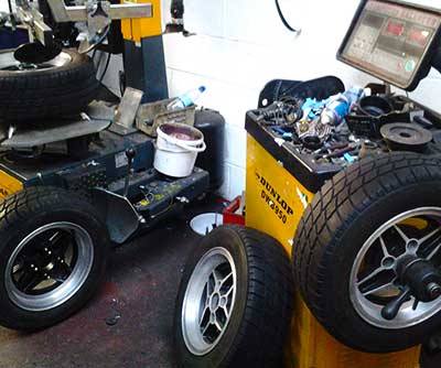 new wheels for a classic volvo car having tyres fitted then off to balancing then fitted to the car