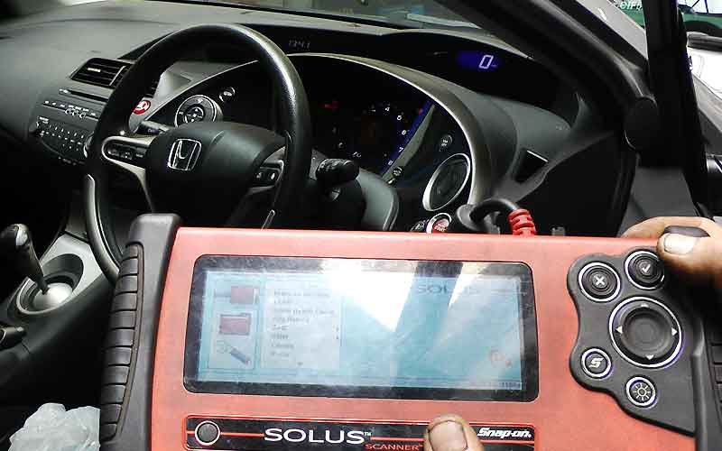 car receiving a full computerised systems check for any error codes or potential issues
