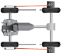 illustration example of a cars wheels on a laser wheel alignment system